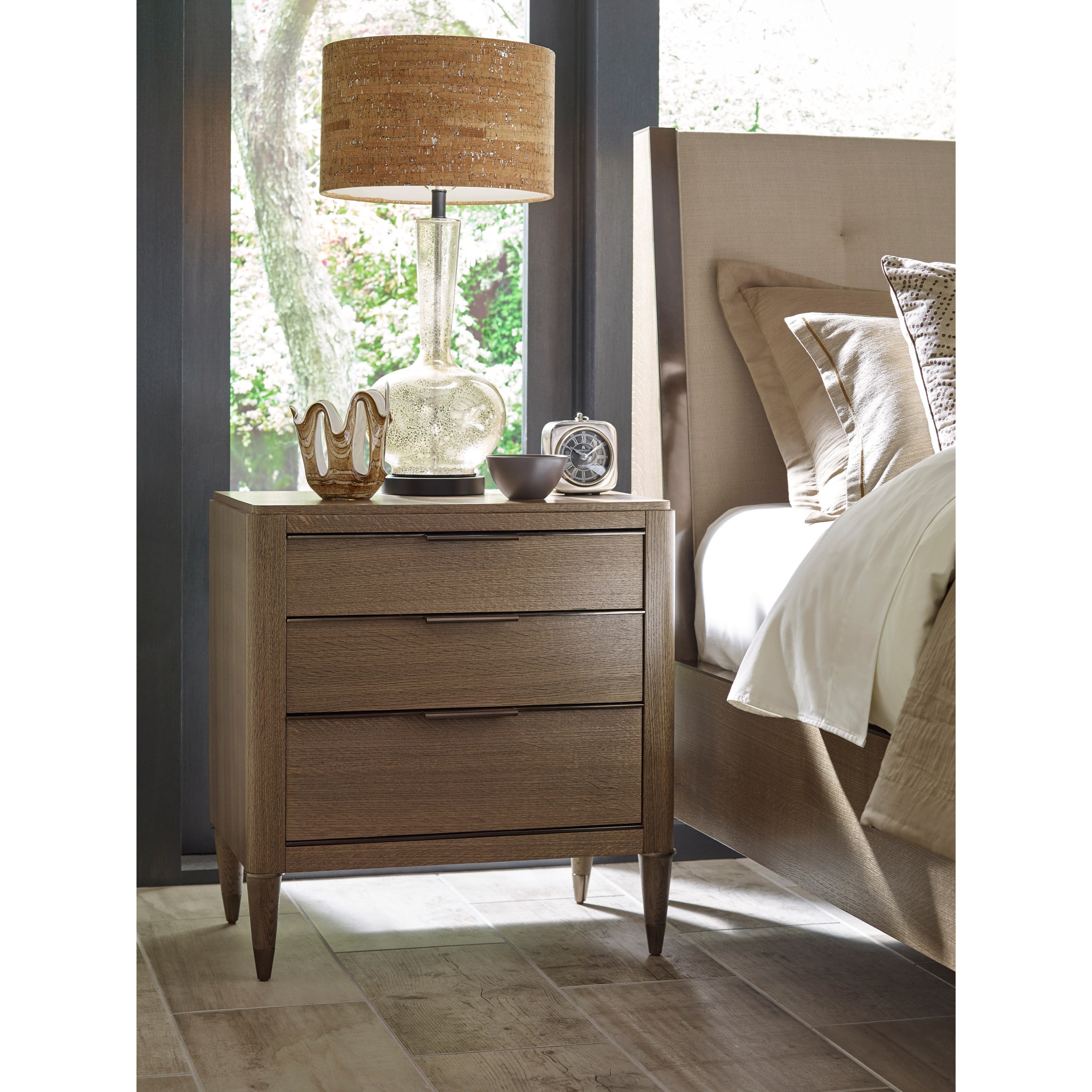 American Drew Ad Modern Classics Aiken Three Drawer Nightstand with USB